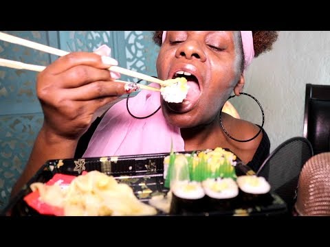 Sushi ASMR Eating Sounds +Chopsticks