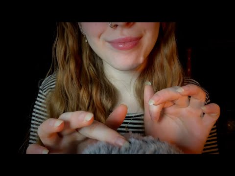 Comforting ASMR (whispers, fluffy mic touching, positive affirmations, mouth sounds)