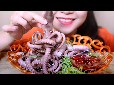 ASMR Nakji (small octopus) CHEWY EATING SOUNDS No Talking | LINH-ASMR
