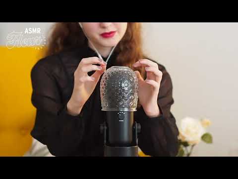 ASMR | Bassy Glass scratching   textured glass over microphone 😴