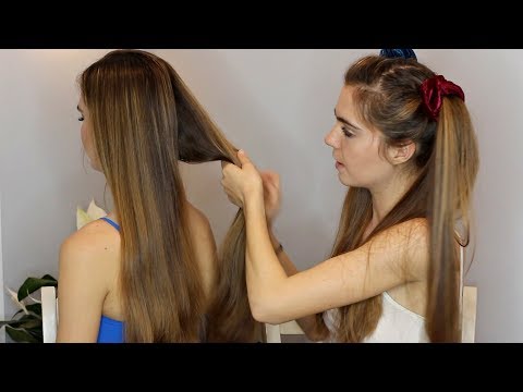 ASMR TWINS 90s Hairplay, Hair Brushing & Scrunchies Collection (whispered)
