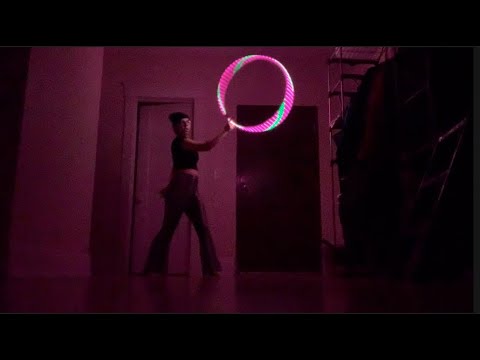 LED Hula Hoop Movements for ASMR w/ Layered Sounds (Mouth, Tapping, Hand Sounds)💫 *Flashing Lights*