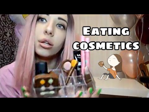 Eating cosmetics | asmr