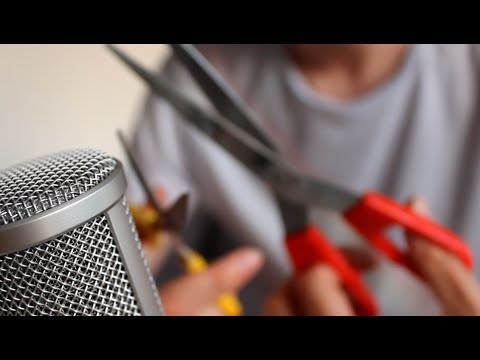 ASMR - Paper and Scissor Sounds (Tearing, Ripping, Cutting) - With Male Whispering