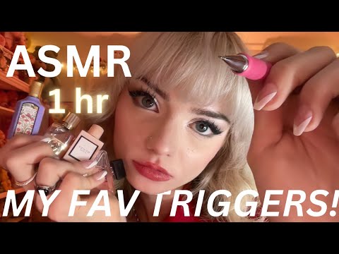 1 Hour ASMR (unique triggers, tingly clicky mouth sounds, hand movements, tapping nails) 10K SUBS!!!