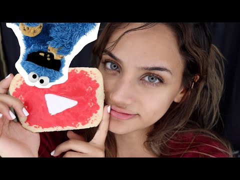 ASMR Eating Youtube Playbutton Cookies