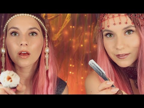 ASMR Twins Shaving is back! ♣️ Massage ♥️ Kissing ♠️ Luxury Facial Spa roleplay for DOUBLE  tingles