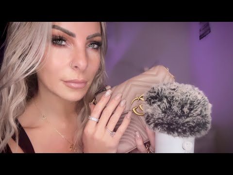 ASMR Whispering (Clicky Whispers) With Delicate Leather Sounds .. SUPER Relaxing ODDLY Satisfying