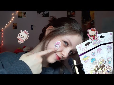 ASMR best friend puts stickers on you (and me) 💗 whispering