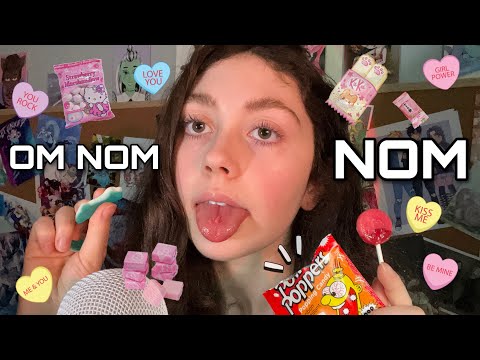 Asmr. Candy POP Mouth Sounds w/ Gum Chewing ( pop rocks, lollipop, gummies )