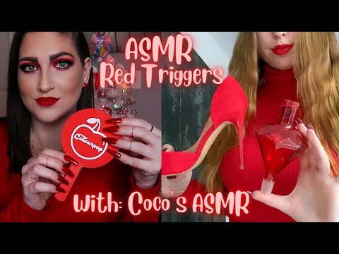 ASMR | Red Colored Triggers❣️ft. @cocosasmr