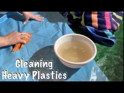 ASMR Request/Cleaning heavy plastics (No talking) Home from the lake! Must clean rafts for storage.