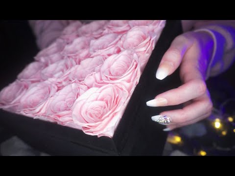 ASMR with a Box of Roses 🌹 | tapping, scratching, crinkles, rose petals, cardboard, velvet & more