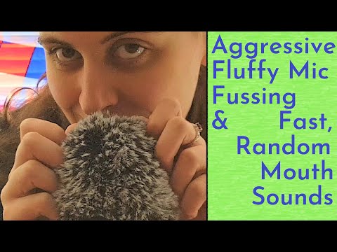 ASMR Fast, Random Mouth Sounds With Aggressive Fluffy Mic Cover Fussing & Scratching (Loopable)