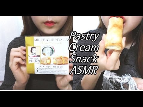 ASMR 패스츄리 바닐라크림 이팅사운드 미니스낵 패스트리 노토킹 과자 먹방 mini snack Vanilla Cream Pastry Crunchy Eating sounds