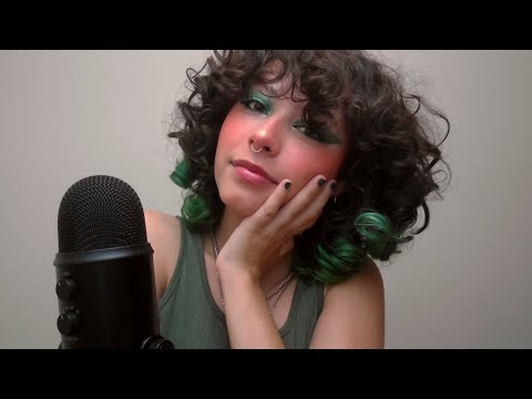 ASMR - green makeup tutorial 💚 whispered get ready with me