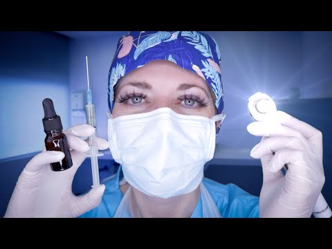 ASMR Ear Exam, Cleaning & Surgery for Infection - Otoscope, Latex Gloves, Fizzy Drops, Typing Clicks
