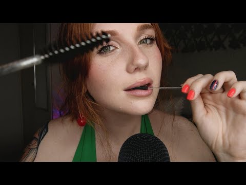 ASMR | Doing Your Eyebrows ✨ (mouth sounds, spoolie nibbling & clicky whispers) 💕