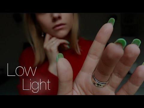 ASMR Hand Movements Whispering Guided Meditation Rain |  Face Touching Low Light | Stress Relief