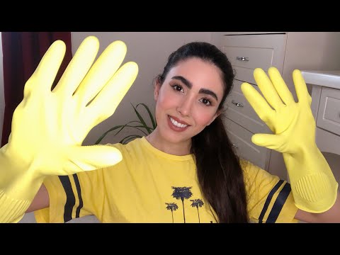 ASMR | Fast & Aggressive Hand Movements with Yellow Latex Gloves 💛