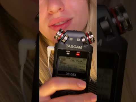 Tingly Ear Cleaning👀 and Mouth Sounds👄 on Tascam  #asmr #shorts #mouthsounds  #asmrsounds #triggers