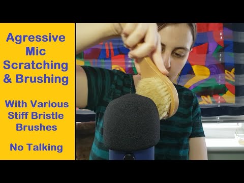 ASMR Aggressive Mic Brushing & Scratching with Various Stiff  Brushes | Fast & Intense | No Talking