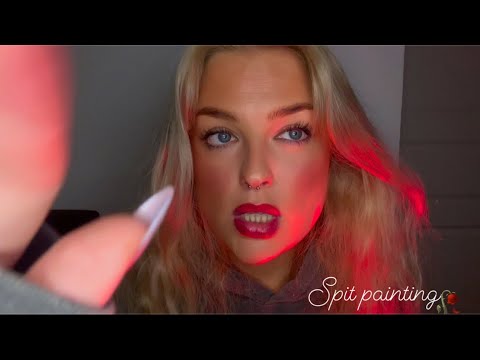 Spit painting asmr- every rose has.. 🥀 fast/slow triggers/inaudible whispers/mouth sounds