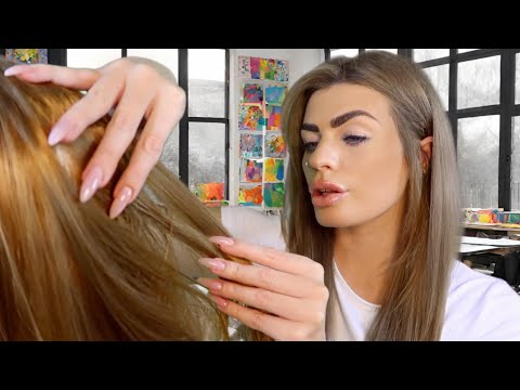 ASMR girl who is OBSESSED with gossip plays with your hair in detention 💕 (hair play roleplay)