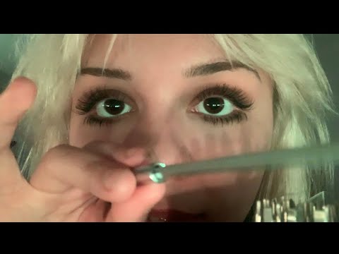 ASMR poking/scraping your face with different tools || real camera touching