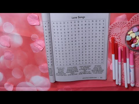 Love Songs Word Search M&Ms Conversation Hearts ASMR Eating Sounds