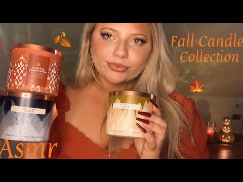 ASMR Tapping & Scratching on Fall Candles 🎃🍁🍂👻