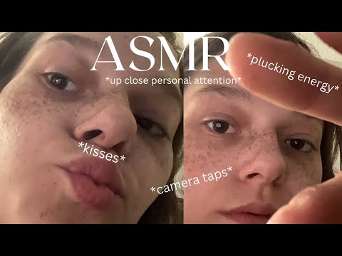LOFI ASMR up close mouth sounds,hand movements, energy plucking, personal attention,camera tapping