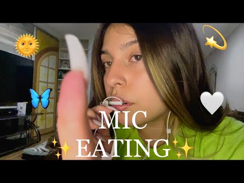 ASMR intense mic nibbling while chewing gum 🦋 (with lipgloss+fresh acrylics) 🤍