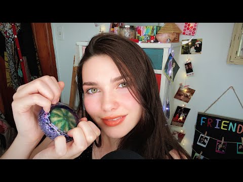 ASMR CALM GENTLE WHISPERS + TAPPING ON GLASS ~ Ramble Chit Chat 💭
