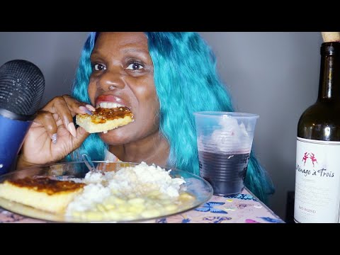 Butter Beams Rice And Gravy With Cornbread ASMR Eating Sounds