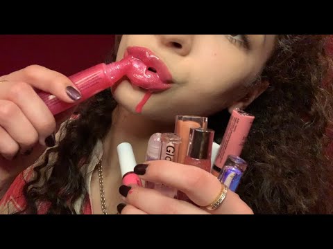 100 Layers of Lip Gloss Challenge || ASMR