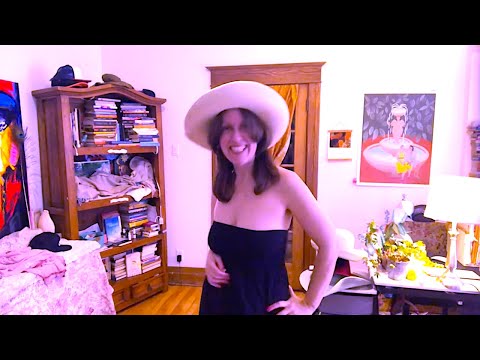 ASMR no-bra clothes try-on and hats