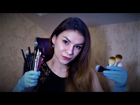АСМР Мою мои кисточки (звуки пены) / ASMR washing brushes with rubber gloves (foam sounds)
