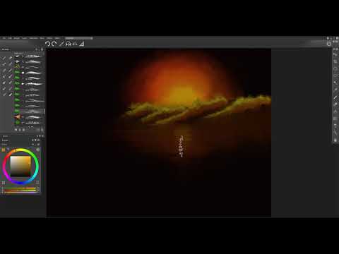 ASMR Brush Sounds no voice - Sunset Painting