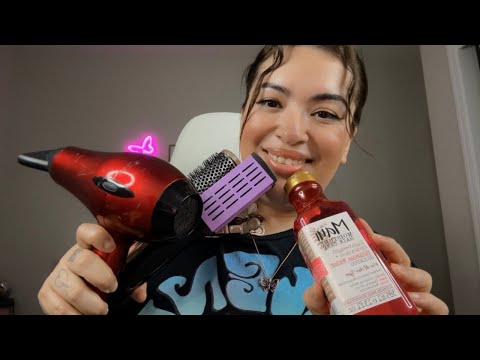 ASMR| Hair wash day 💆🏻‍♀️🧴& blow drying your hair (styling it)- ✨personal attention ✨