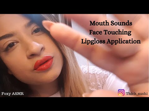 ASMR Face Touching | Mouth Sounds | Lip gloss | ASMRTISTRY | NO TALKING