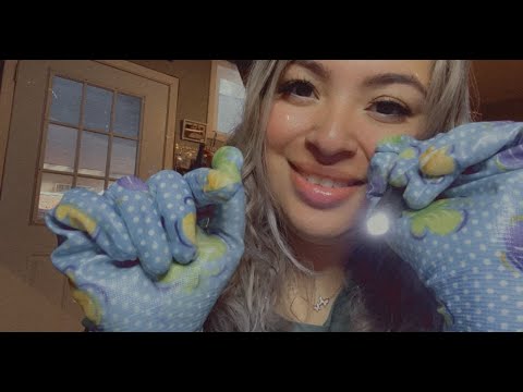 ASMR| The most satisfying sticky gloves- glove sounds, & whispering