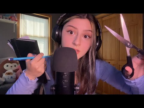 ASMR FAST 5 ROLEPLAYS ONE VIDEO (haircut, bad energy removal, cranial nerve, makeup, sketching you)