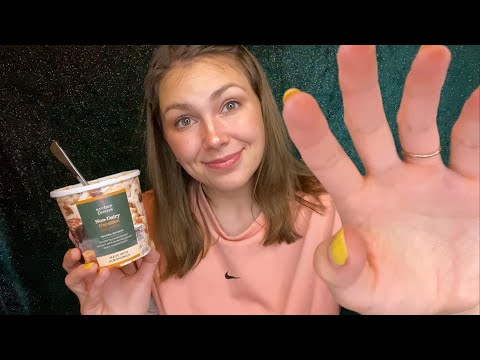 ASMR- WHISPER RAMBLE w/ ICE CREAM😴 (word repetition, some tapping, etc)