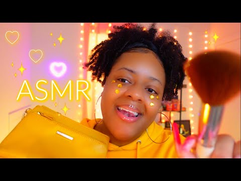 ASMR 💛✨Friend Chaotically Gets You Ready 🤭✨(MOUTH SOUNDS, NAIL CLICKS, MAKEUP♡✨)