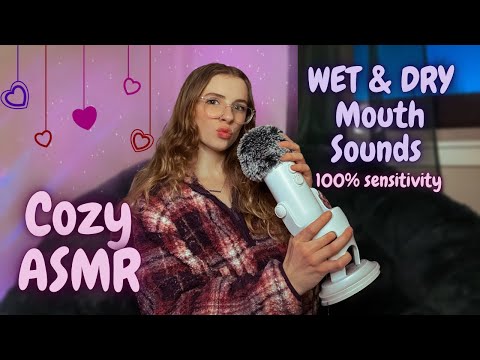 Cozy ASMR | Upclose Pure Wet & Dry Mouth Sounds (fast & aggressive) Mic Triggers & Clicky Words