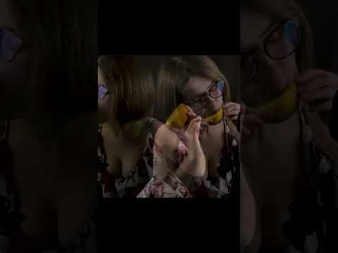 ASMR banana & orange eating 🍊 Licking
