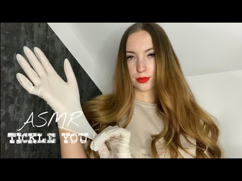 ASMR | tickle tickle you with latex gloves, hand movements💤