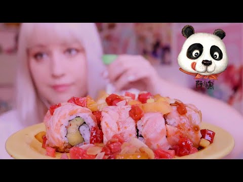 ASMR exotic sushi intense eating sounds mukbang