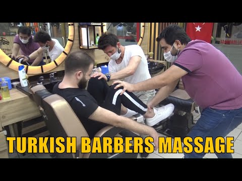 ASMR TURKISH BARBERS + FOOT CRACK + head, back, face, ear, neck, shampoo, foot, arm, sleep massage